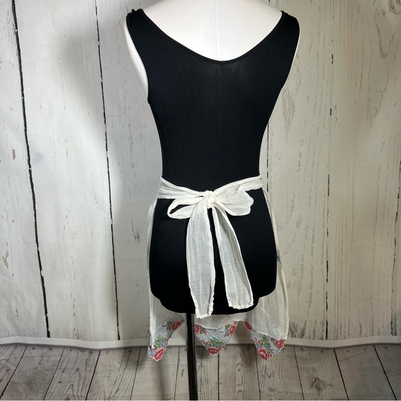 Vintage Handkerchief Floral Hostess Half Apron Handmade Kitchen Cooking Baking - Picture 9 of 16
